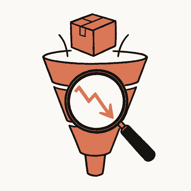 Find the layer behind a sales drop illustration
