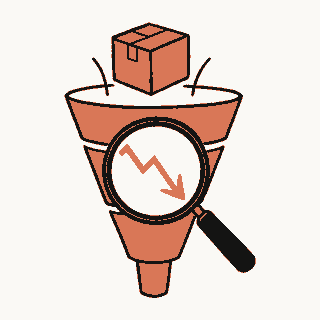 Find the layer behind a sales drop illustration
